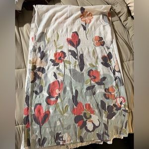 Fabric floral shower curtain